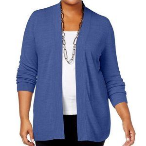 Karen Scott Open Front Soft Knit Solid Cardigan